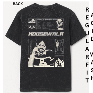 SIDHU MOOSE WALA ACIDWASH REGULAR FIT TSHIRT