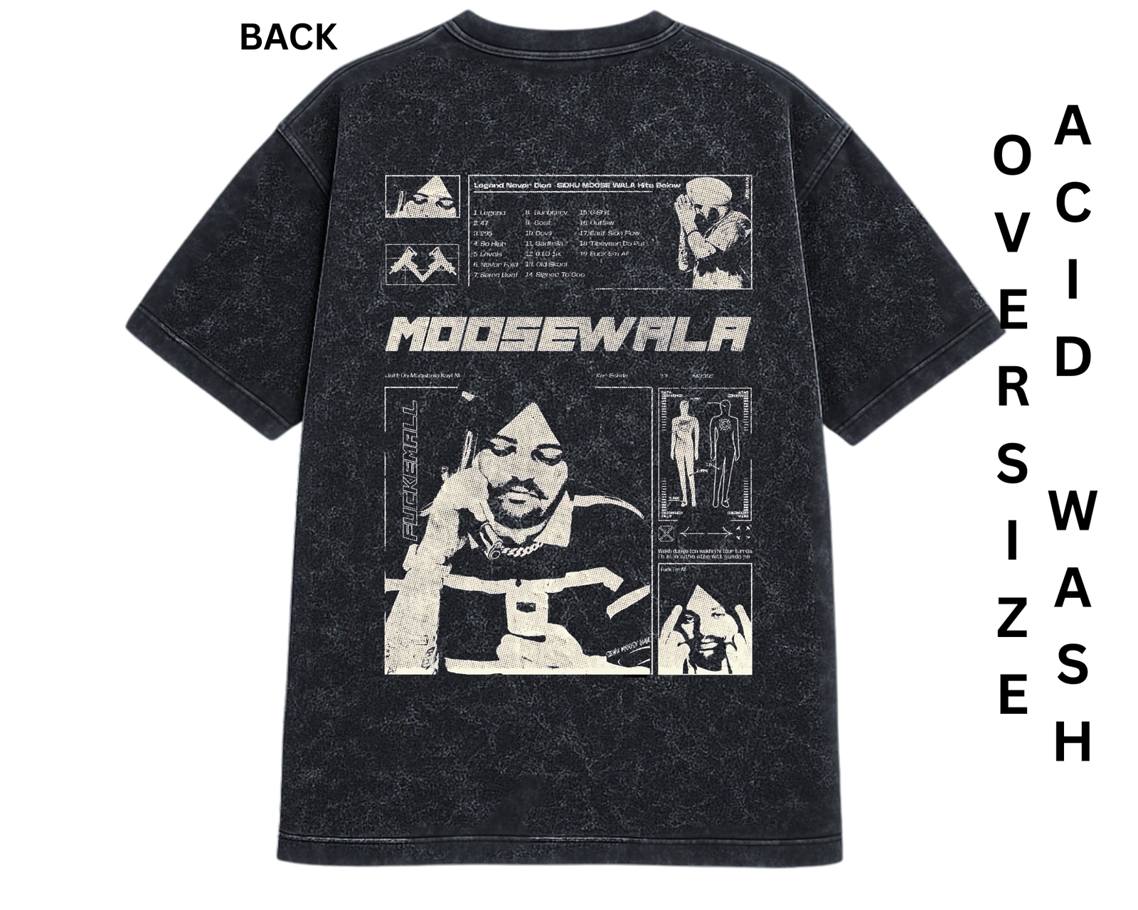 SIDHU MOOSE WALA ACIDWASH OVERSIZE TSHIRT