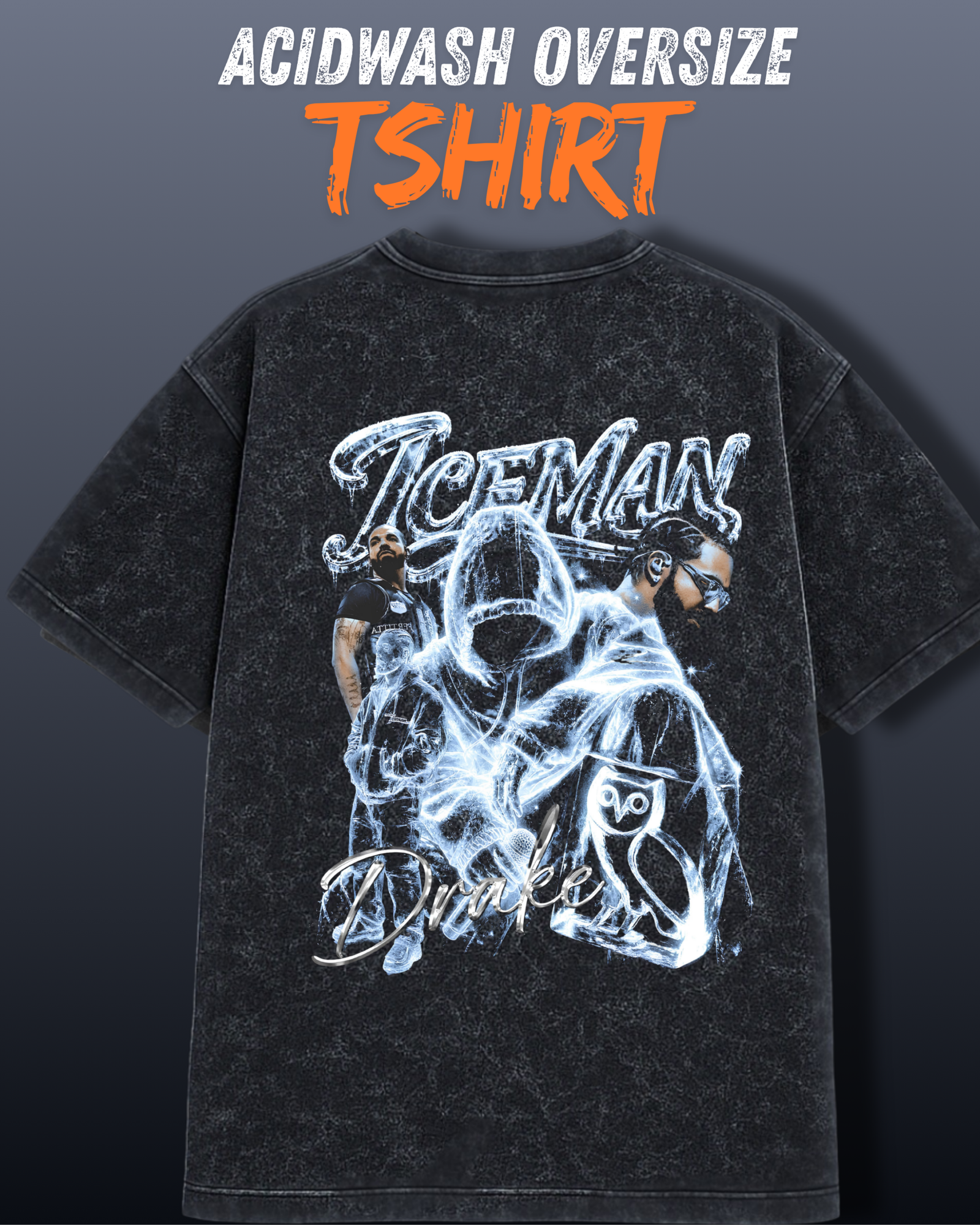 DRAKE ICEMAN ACIDWASH OVERSIZE TSHIRT